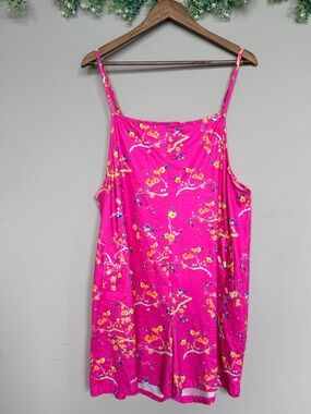 Bright Pink Floral Romper